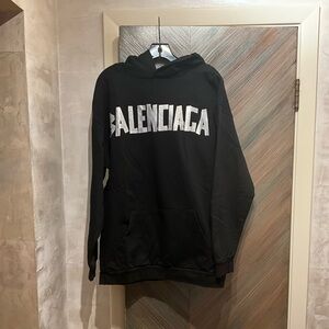 Balenciaga Black and White Logo Hoodie